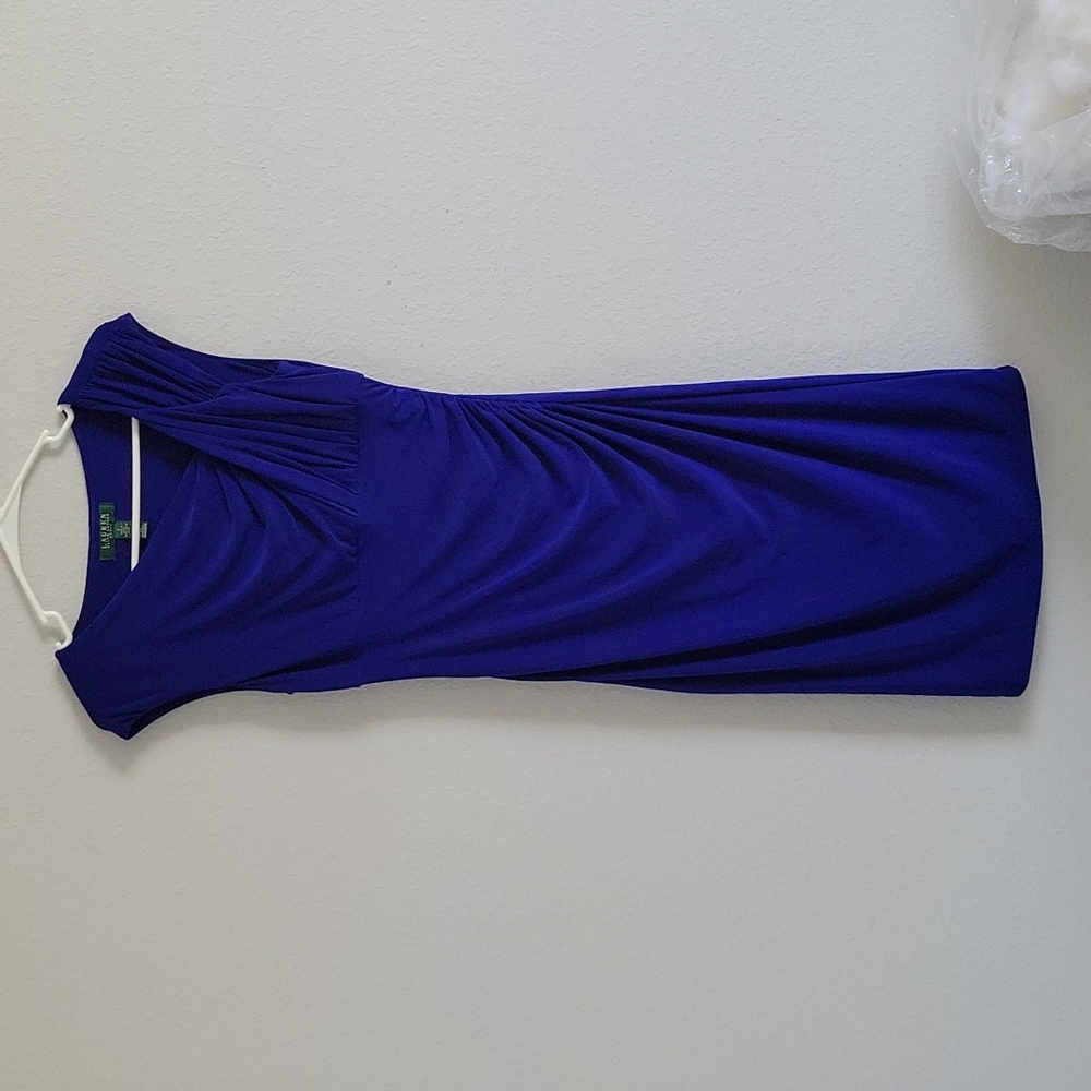 Lauren Ralph Lauren cap sleeve royal blue dress